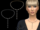 Sims 4 — NataliS_Crystals long drop necklace by Natalis — Crystals and chains long drop necklace. FT-FA-FE 4 colors.