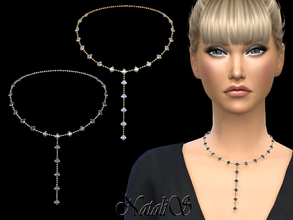 Sims 4 — NataliS_Crystals long drop necklace by Natalis — Crystals and chains long drop necklace. FT-FA-FE 4 colors.