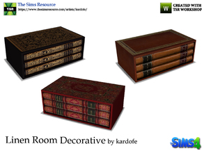 Sims 4 — kardofe_Linen Room_Book box by kardofe — Decorative box with three books inside, in three different options, it