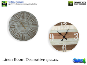 Sims 4 — kardofe_Linen Room_Clock by kardofe — Large wall clock in two different options 
