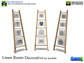 Sims 4 — kardofe_Linen Room_Decorative stairs by kardofe — Reused ladder as display case, three different options 