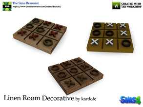 Sims 4 — kardofe_Linen Room_Noughts and crosses by kardofe — Play Noughts and crosses in wood, only decorative, in three