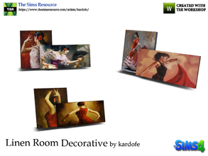 Sims 4 — kardofe_Linen Room_Pictures by kardofe — Three canvases to put on a table or on the floor, leaning against the