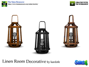 Sims 4 — kardofe_Linen Room_Table Lamp by kardofe — Table lamp in metal, reminiscent of a boat lantern and comes in three