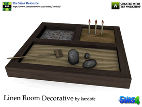 Sims 4 — kardofe_Linen Room_Zen garden by kardofe — Small decorative Zen garden, does not serve to relax the sim, but it