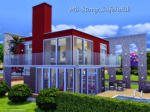 Sims 4 — MB-Stony_Safehold by matomibotaki — MB-Stony_Safehold, modern and stylish family home in cube design. Details: