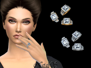Sims 4 — NataliS_Asscher cut diamond ring pave by Natalis — Asscher cut diamond ring pave. FA-YA-FE 2 colors.