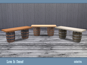 Sims 4 — Love Is Sweet. Table With Barrels v2 by soloriya — Table with two barrels. Part of Love is Sweet set. 3 color