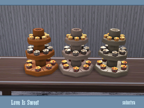 Sims 4 — Love Is Sweet. Cupcakes v1 by soloriya — Many cupcakes on wooden trays. Part of one mesh. Part of Love is Sweet