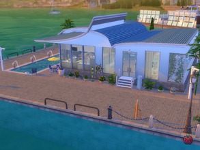Sims 4 — Larissa by melapples — A house for a small family (max 4 sims) has 1 floor: porch, living/dining room,kitchen,1