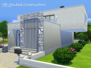 Sims 4 — MB-Stacked_Construction by matomibotaki — Modern cube-style house with stacked on top of each other design.