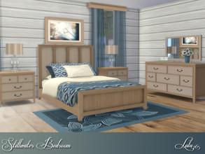 Sims 4 — Stillwater Bedroom  by Lulu265 — A Calm and peaceful living space, pastel colours and subtle 2 toned wood ensure