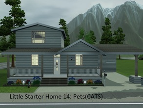 Sims 3 — Little Starter Home 14 Pets Cat by Jujubee77 — One bedroom, one bathroom for any crazy cat Sim. Separate dining