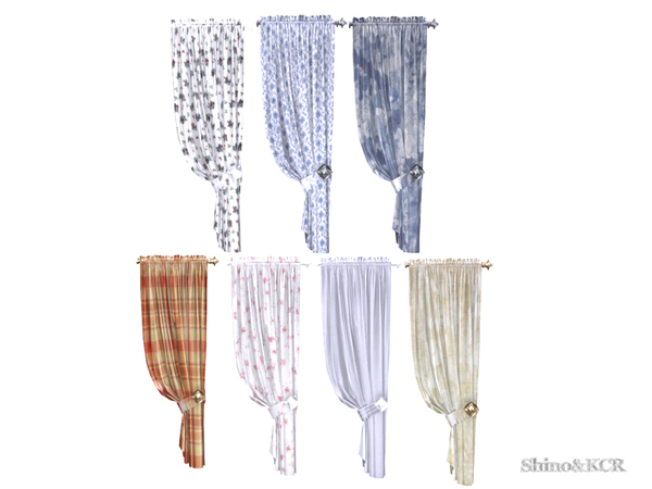 Sims 4 — Living Country - Curtain right by ShinoKCR — Furniture in Country Style - more like the German Landhaus Style