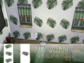 Sims 4 — [ Palm ] Wallpaper by parktina — One version of the wallpaper from the tropical collection. Here are two types