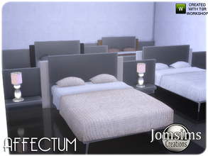 Sims 4 — affectum bed by jomsims — affectum bed. double bed with end table 