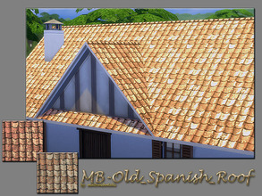 Sims 4 — MB-Old_Spanish_Roof by matomibotaki — MB-Old_Spanish_Roof, old and weathered roof, comes in 3 different colors,