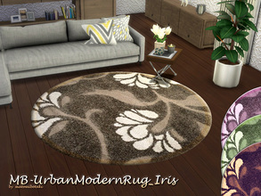 Sims 4 — MB-UrbanModernRug_Iris by matomibotaki — MB-UrbanModernRug_Iris, fluffy rug with floral design, comes in 4