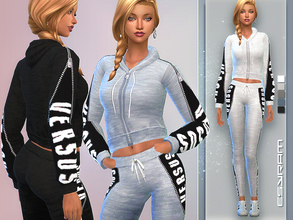 Sims 4 — Hoodie with hidden Logo by EsyraM — Hoodie with Logo -5 colors 