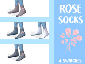 Sims 4 — Rose Socks (4 swatches) by Maglings — These are your typical tumblr inspired rose socks, nothing new.