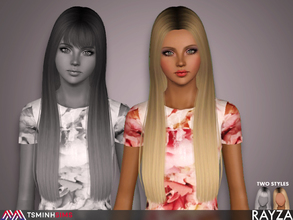 Sims 3 — Rayza ( Hair 56 - without bang ) by TsminhSims — - New meshes - All LODs - Smooth bone assigned