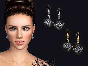 Sims 3 — NataliS TS3 Ass&#1089;her cut diamond earrings by Natalis — Asscher cut diamond earrings pave. FT-FA-FE