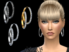 Sims 4 — NataliS_Crystal Hoop Earrings by Natalis — Crystal encrusted hoop earrings. FT-FA-FE 3 colors.
