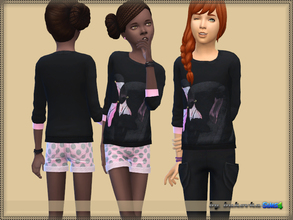 Sims 4 — Sweater Flamingo by bukovka — Sweater with a flamingo print. Designed for girls, children. It is installed