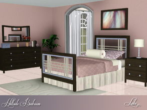 Sims 3 — Hillside Bedroom  by Lulu265 — Give your bedroom a makeover with this stylish wood and metal bedroom set Fully
