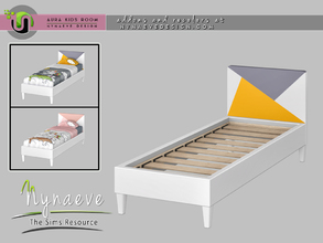 Sims 4 — Aura Kids Bedframe by NynaeveDesign — Aura Kids Room - Bedframe Mix and match it with the Aura Bedding. Located
