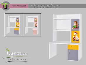Sims 4 — Aura Kids Desk by NynaeveDesign — Aura Kids Room - Desk Located in: Surfaces - Desks Kids - Kids Furniture
