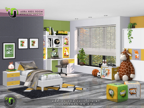 Sims 4 — Aura Kids Room by NynaeveDesign — Create a truly multi-purpose room that will keep the sim kids entertained.