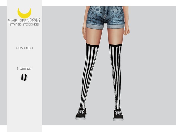 Sims 4 — Stockings - Striped (Simblreen2016) by Kalewa-a — -Comes in 1 swatches -Custom Thumbnail -New Mesh Enjoy! ~