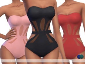 Sims 4 — Swimsuit One Piece O'ahu by MissSchokoLove — It's getting hot! Transparent cutouts for extra hotness! This cute