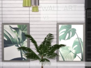 Sims 4 — Wall Art V.1  by MissSchokoLove — This simple yet elegant print of a monstera makes your living room a bit