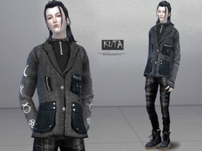 Sims 4 — KUTA - Jacket - Male by Helsoseira — KUTA male jacket comes in 3 swatches, for everyday, formal or party! Teen