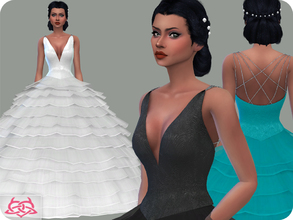 Sims 4 — Wedding Dress 15 (original mesh) by Colores_Urbanos — 30 Options New mesh made by me - Your game needs to be