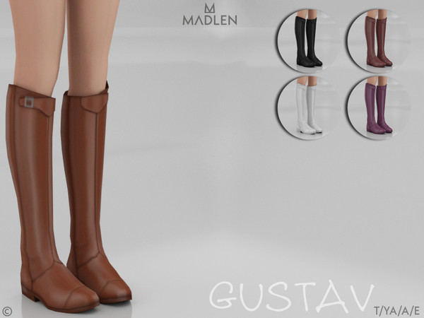 Sims 4 — Madlen Gustav Boots by MJ95 — Mesh modifying: Not allowed. Recolouring: Allowed. (Please add original link in