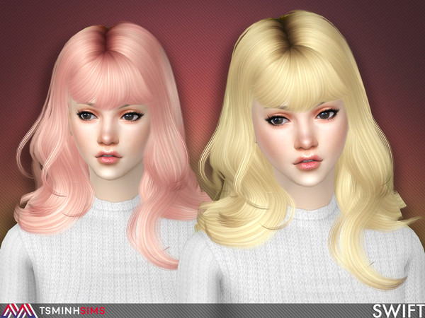 Sims 4 — Swift ( Hair 57 ) by TsminhSims — - New meshes - 18 colors solids - HQ texture - Custom shadow map, normal map -
