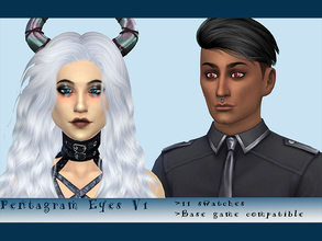 Sims 4 — Pentagram Eyes V1 by MissKirika — A set of pentagram eyes with 11 swatches, can be found in the face paint