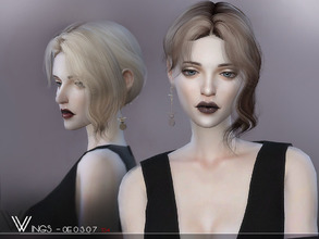 Sims 4 — WINGS-OE0307 by wingssims — This hair style has 20 kinds of color File size is about 12MB Hope you like it!