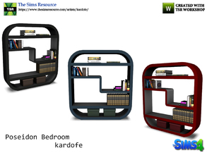 Sims 4 — kardofe_Poseidon Bedroom_Book Shelf by kardofe — Futuristic style books shelf, in three color options 
