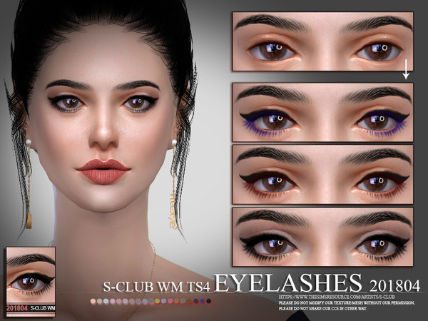 Sims 4 — S-Club WM ts4 eyelashes 201804 by S-Club — Eyelashes, 5 swatches, hope you like, thank you.