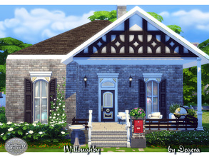 Sims 4 — Willoughby by Degera — Cozy, inside and out, with one bedroom, two bathrooms with open plan living room and