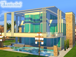 Sims 4 — Santorini by Sims_House — This modern three-story house is perfect for a comfortable family life. On the first