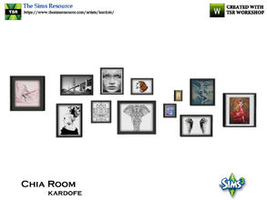 Sims 3 — kardofe_Chia Room_Pictures by kardofe — Group of twelve paintings of all styles and shapes, with which an