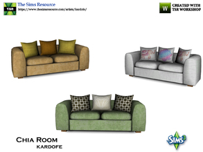 Sims 3 — kardofe_Chia Room_Loveseat by kardofe — Two-seater sofa, very soft and comfortable, with three cushions, in