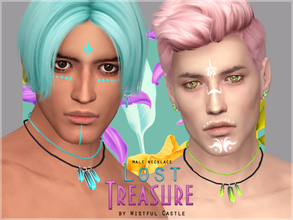 Sims 4 — Lost treasure - male necklace by WistfulCastle — Lost treasure - male necklace with new mesh. Contains 8 colors,