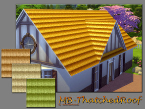 Sims 4 — MB-ThatchedRoof by matomibotaki — MB-ThatchedRoof, thatched roof in 4 natural colors, comes with custom