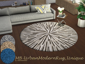 Sims 4 — MB-UrbanModernRug_Unique by matomibotaki — MB-UrbanModernRug_Unique, modern and chic round rug in rag-rug